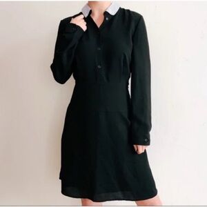 Black Coach dress with detachable chambray collar size 14 EUC